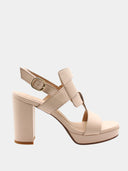 Sandales femme à talon et plateforme – Nude