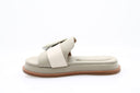 Mules en cuir - Vert sauge
