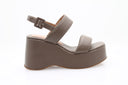 Sandales Plateforme en cuir - Marron